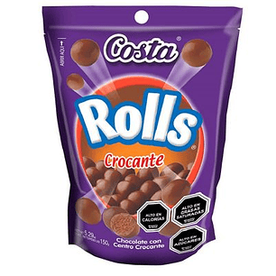 CHOCOLATE COSTA  ROLLS CROCANTE 160 GRS.