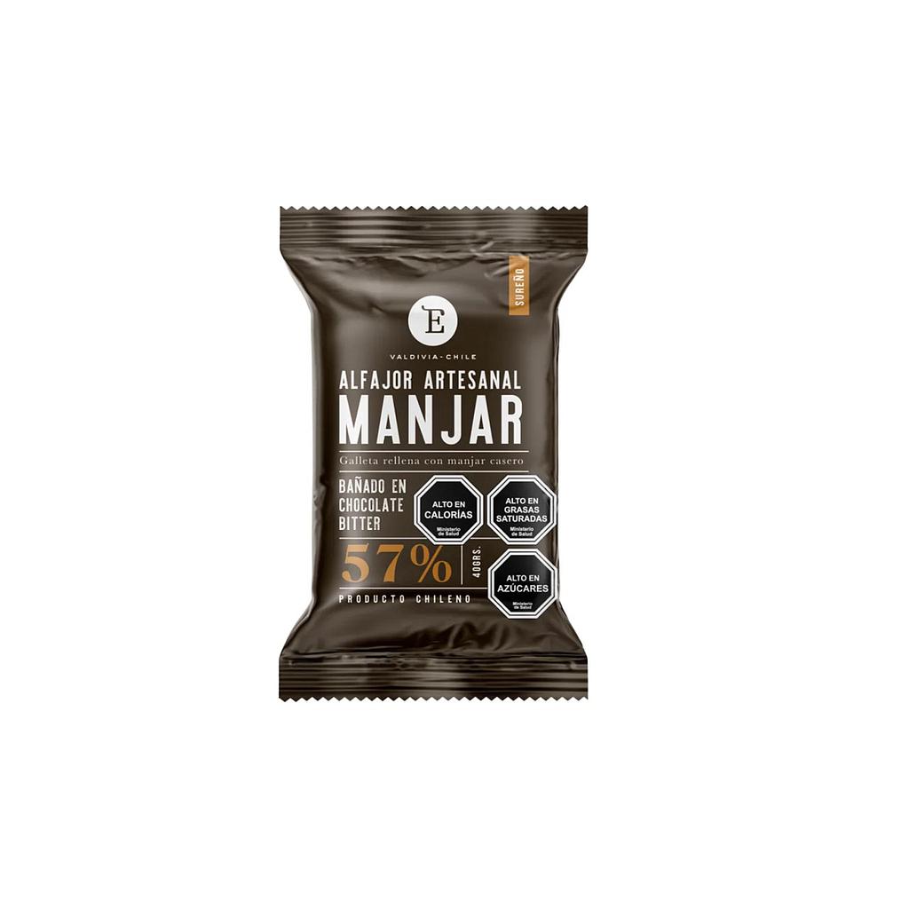 ALFAJOR ARTESANAL ENTRELAGOS CHOCOLATE MANJAR BITTER 57% DE CACAO 1 UNID. 1
