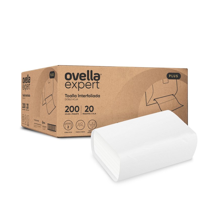 TOALLA INTERFOLIADA OVELLA EXPERT DOBLE HOJA 200 Uds. ( CA ) 1