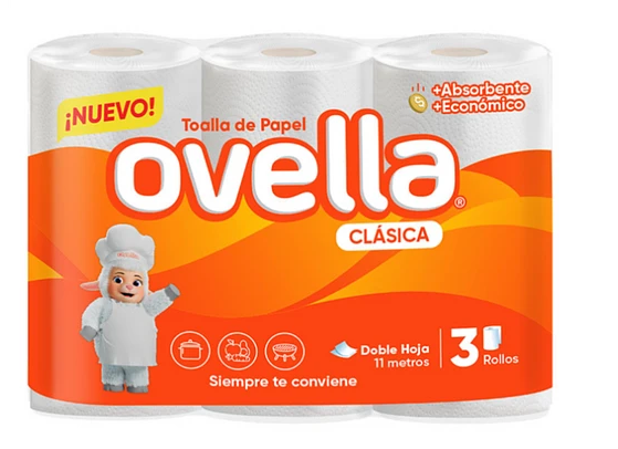TOALLA OVELLA DOBLE HOJA 11 MTS. X 3 UNID. 1