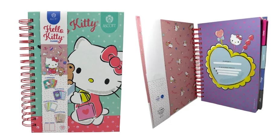 PLANNER ASCOTT HELLO KITTY 17,8 X 23,5 CMS 144 HJS. NO FECHADO 1