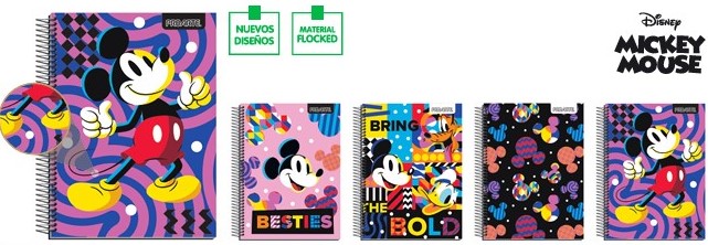 CUADERNO PROARTE CARTA 7mm 150 Hjs FLOCKED MICKEY 1