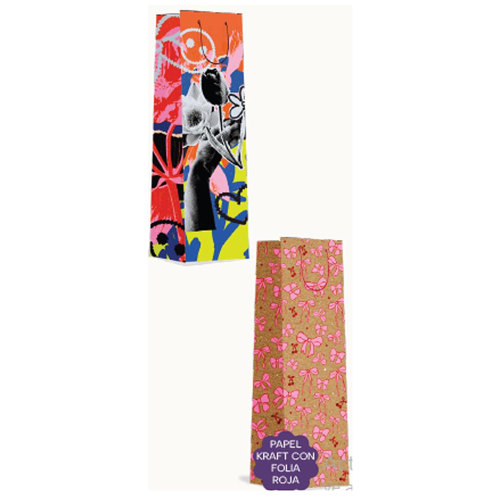 BOLSA DE REGALO VILLAGE FEM BOTELLA  15 X 40 X 12 CM 1