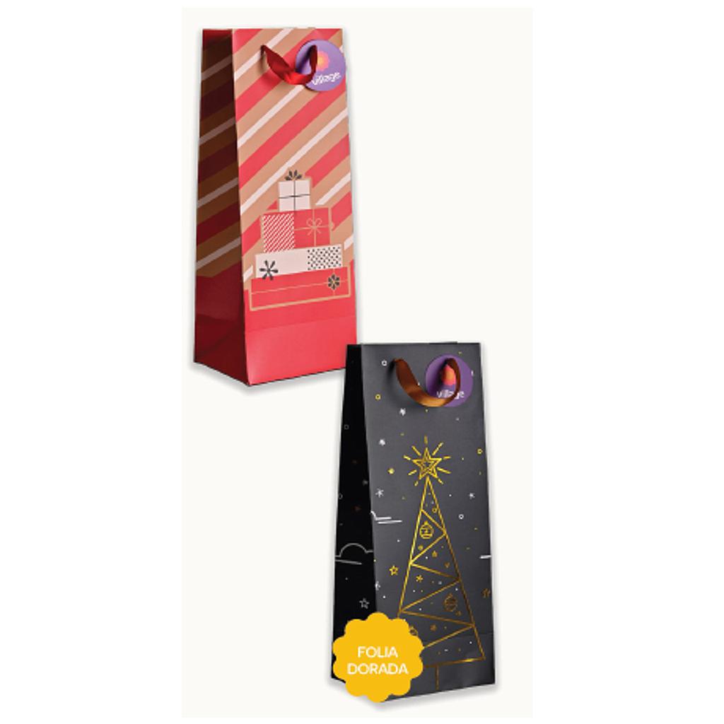 BOLSA DE REGALO VILLAGE NAVIDAD BOT 15 X 40 X 12 CM 1