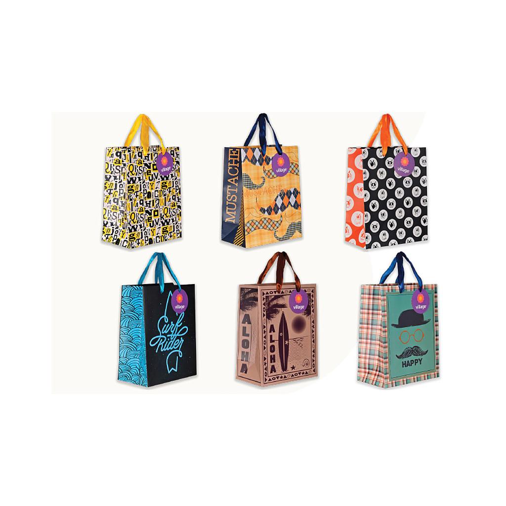 BOLSA DE REGALO VILLAGE MASCULINO M 18 X 23 X 10 CM 1