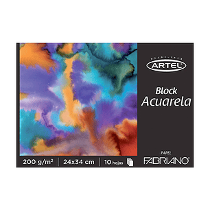 BLOCK ACUARELA ARTEL FABRIANO 10 HOJAS 200GRS. 24X34CMS.