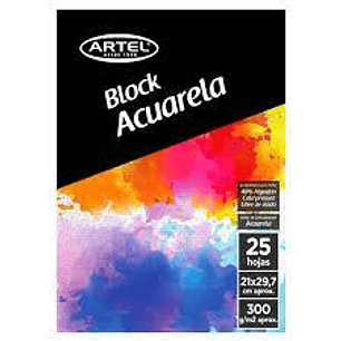 BLOCK ARTEL ACUARELA A4 25HJS. 300G 21X 29,2CMS.