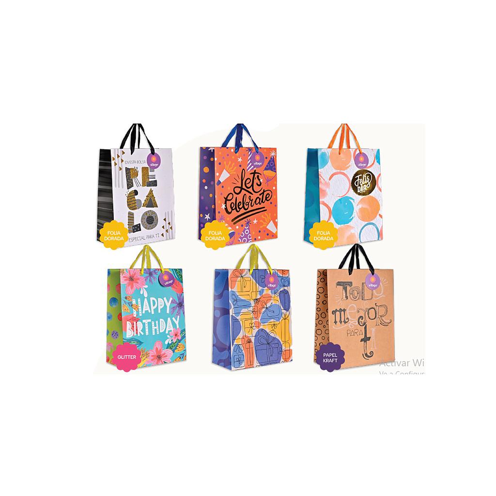 BOLSA DE REGALO VILLAGE TODA OCASION L 26 X 33 X 13 CM  1