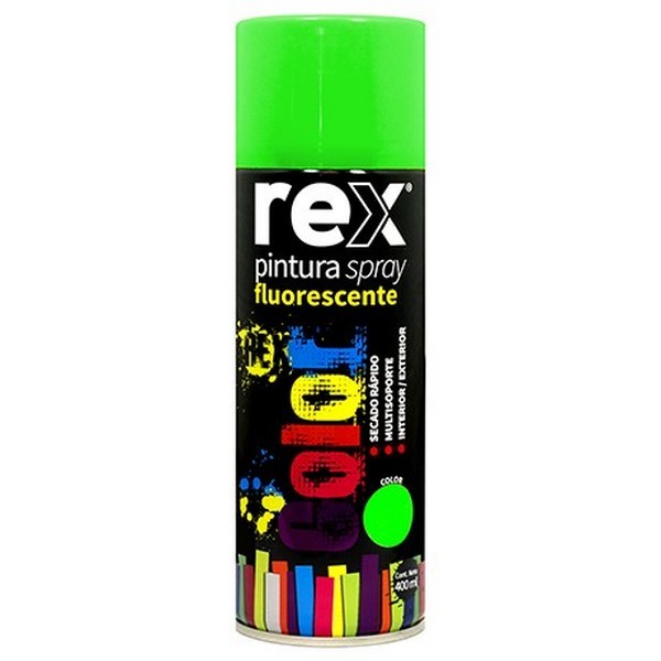 PINTURA SPRAY REX FLUORESCENTE VERDE 400ML 1