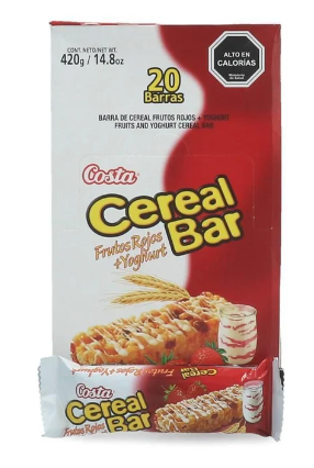 CAJA CEREAL COSTA BARRA FRUTOS ROJOS + YOGHURT 20 UNID. 1