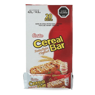 CAJA CEREAL COSTA BARRA FRUTOS ROJOS + YOGHURT 20 UNID.