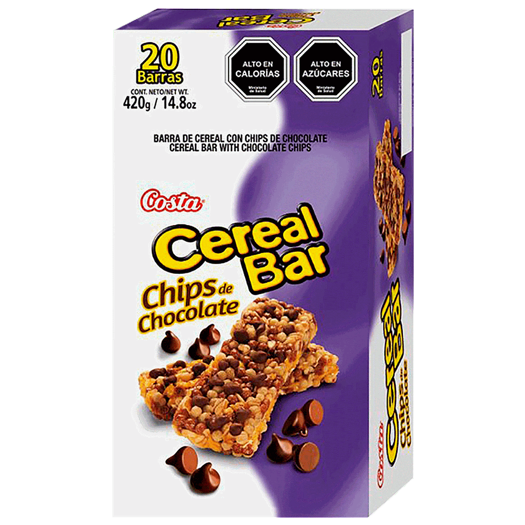 CAJA CEREAL COSTA BARRA C/CHIPS DE CHOCOLATE 20 UNID. 1