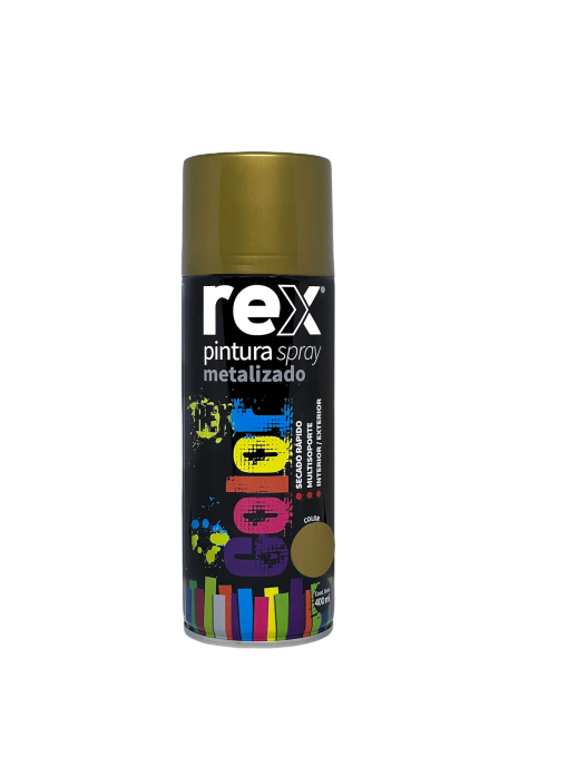 PINTURA SPRAY REX METALICA DORADO 400ML 1