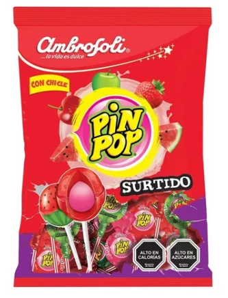 BOLSA CHUPETE PIN POP SURTIDO AMBROSOLI X 24 UNDS. 1
