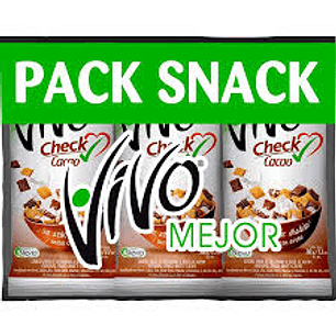 PACK SNACK VIVO SHOT CHECK CACAO 7 UNID. X 30GRS.