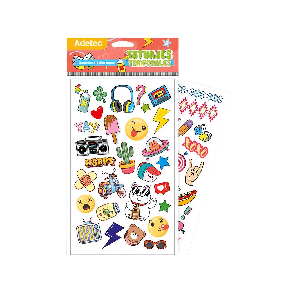 TATUAJES TEMPORALES ADETEC GENERICO DISEÑOS SURTIDOS +3a. 1