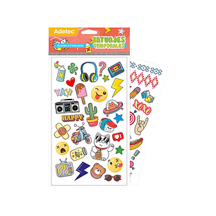 TATUAJES TEMPORALES ADETEC GENERICO DISEÑOS SURTIDOS +3a.