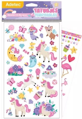 TATUAJES TEMPORALES ADETEC NIÑA DISEÑOS SURTIDOS +3a. 1