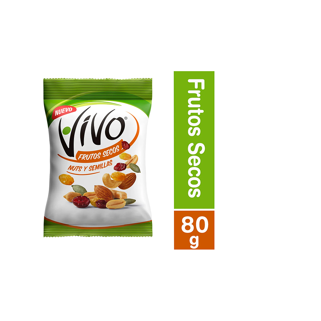 NUTS SEMILLAS FRUTOS SECOS VIVO 80 GRS. 1