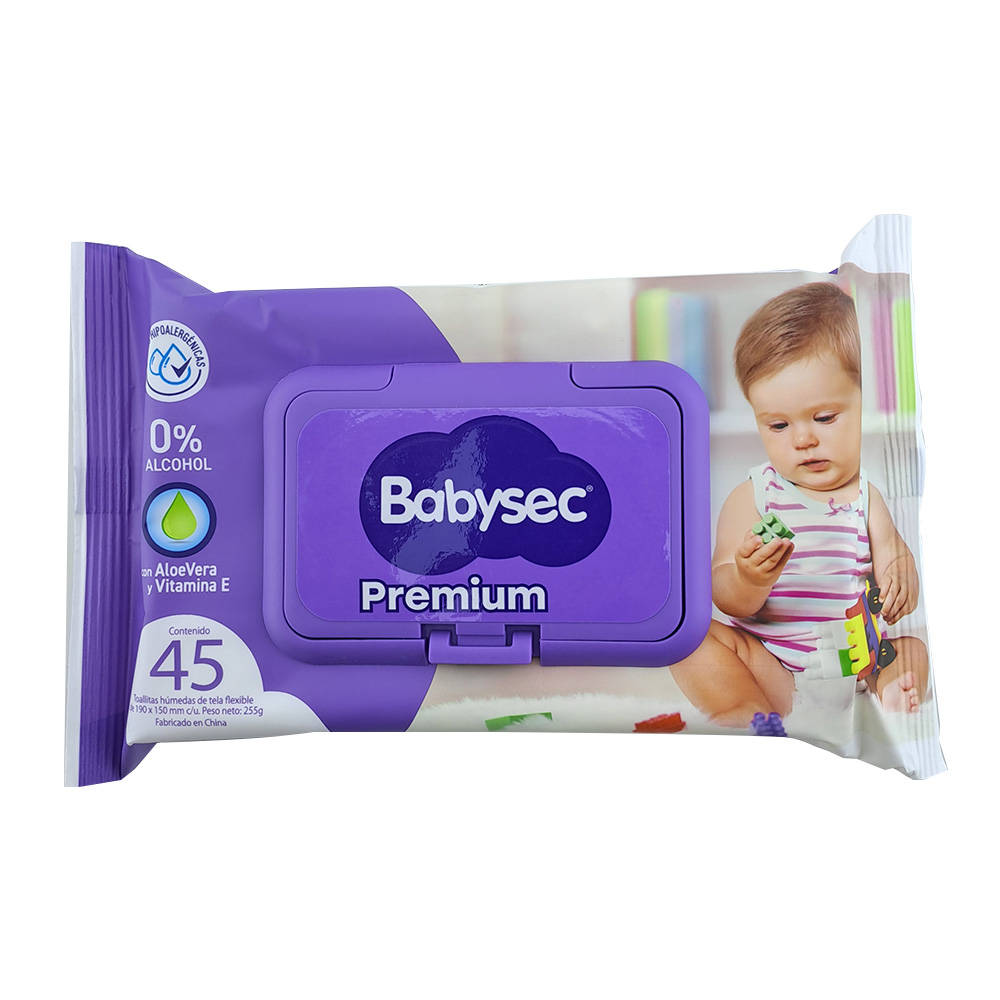 TOALLITAS HUMEDAS BABYSEC PREMIUM C/TAPA 45 UNID. 1