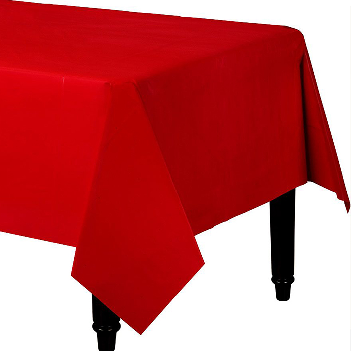 MANTEL PLASTICO GLAM ROJO 137x274Cms 1