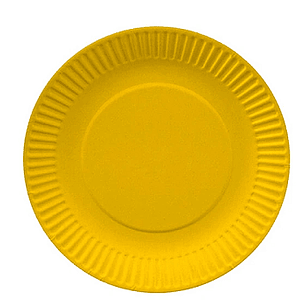 PLATO CARTON GLAM AMARILLO 18 Cms X 10 UNID.