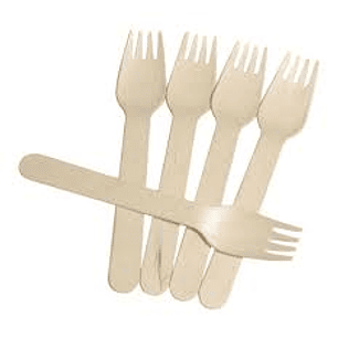 CUBIERTO TENEDOR DE MADERA GLAM BIODEGRADABLE 10Unid