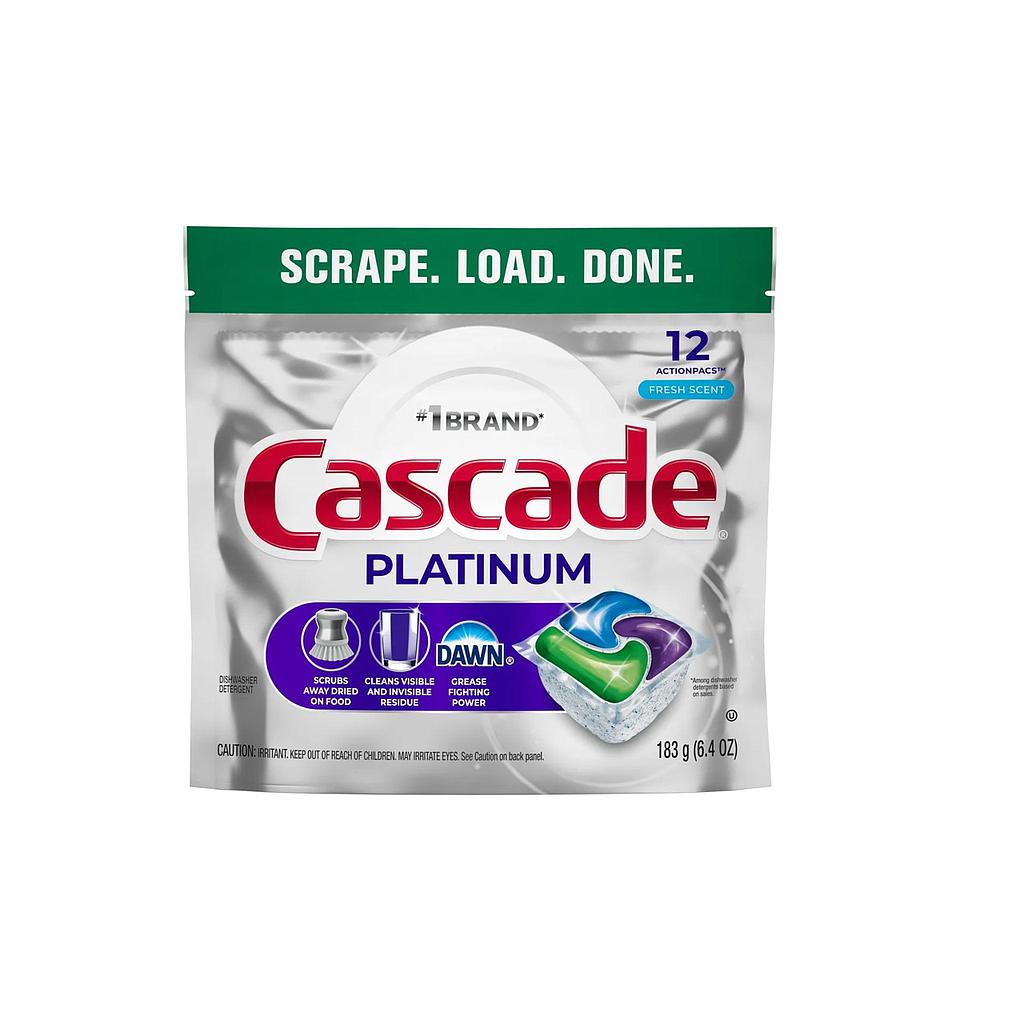 TABLETAS LAVAVAJILLAS CASCADE PLATINUM FRESH 12 UNID. 1