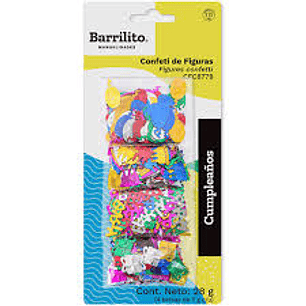 CONFETI PARA MANUALIDADES BARRILITO CUMPLEAÑOS 4 BOLSAS 7 GRS