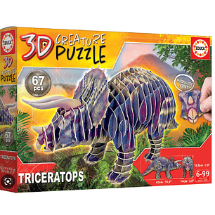 PUZZLE STUDIO 3D TRICERATOPS CREATURE 67 PCS. 6+