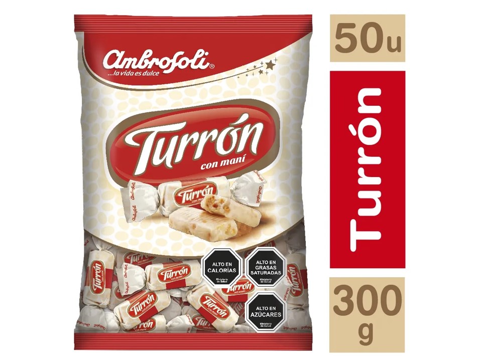 BOLSA CALUGAS MINI TURRON CON MANI AMBROSOLI 300GRS. 1