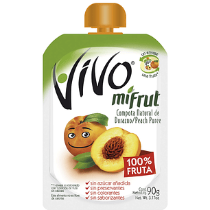 COMPOTA MI FRUT VIVO DURAZNO 90GRS