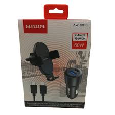 SOPORTE PARA TELEFONO AIWA + CARGADOR 60W + TIPO C 3A AW - H83C 1