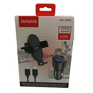 SOPORTE PARA TELEFONO AIWA + CARGADOR 60W + TIPO C 3A AW - H83C