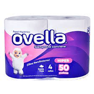 HIGIENICO OVELLA DOBLE HOJA 4 X 50 Mtrs.