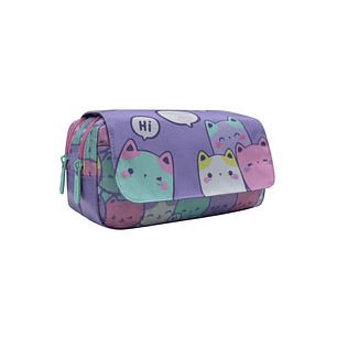 ESTUCHE HEAD ERASER NEW GATOS PASTEL