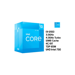 PROCESADOR INTEL i3-12100 Core 3.30GHz 12MB LGA1700 12th Gen