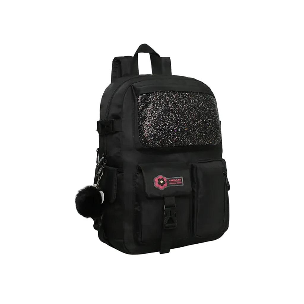 MOCHILA HEAD FUSION GLITTER NEGRO 28 LTS 1