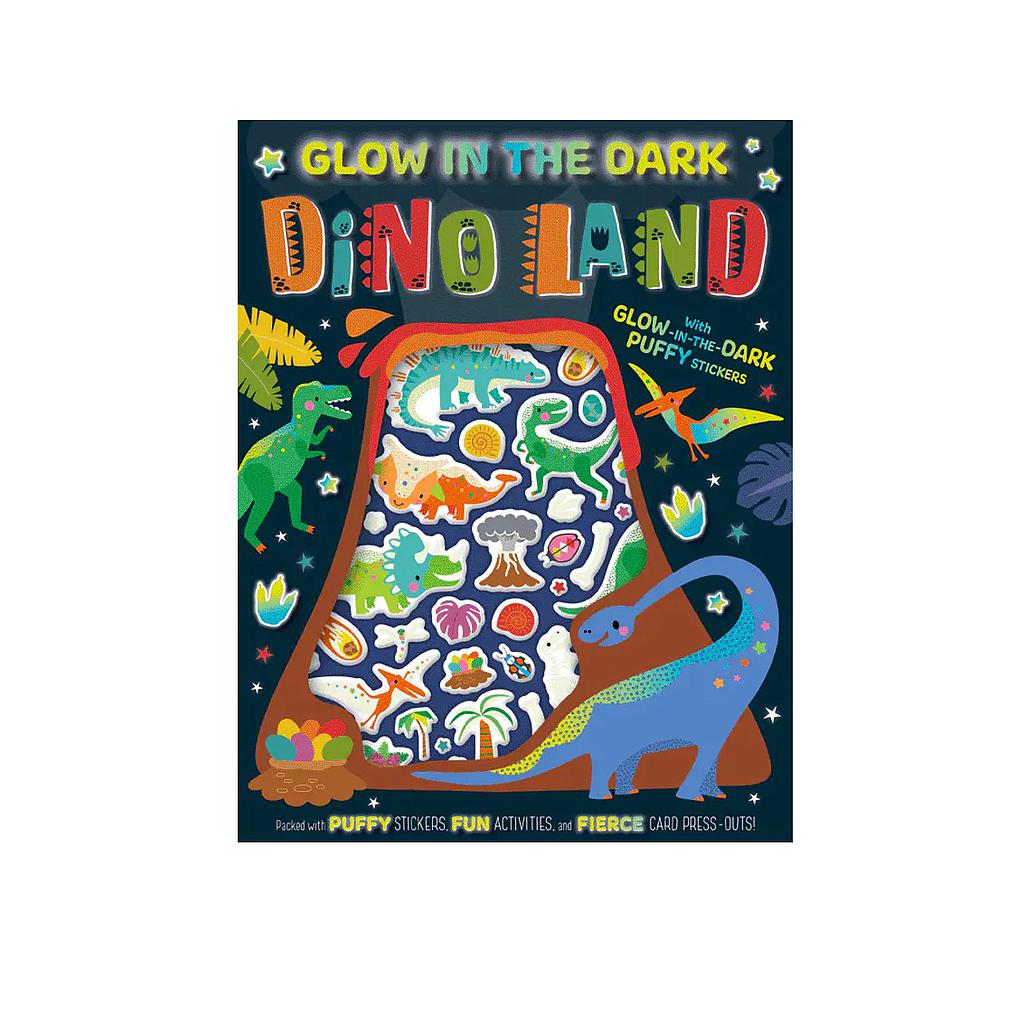 LIBRO DE ACTIVIDADES Y STICKERS MUNDICROM  BRILLO EN LA OSCURIDAD DINO LAND  1