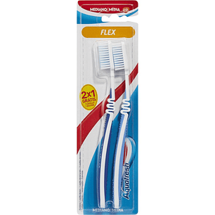 CEPILLO AQUAFRESH FLEX MEDIANO BLISTER 2X1UNID.