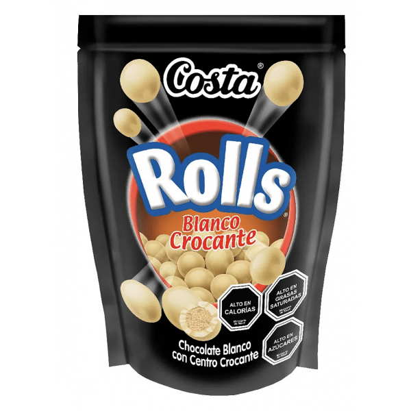 CHOCOLATE COSTA ROLLS CROCANTE BLANCO  140 GRS. 1