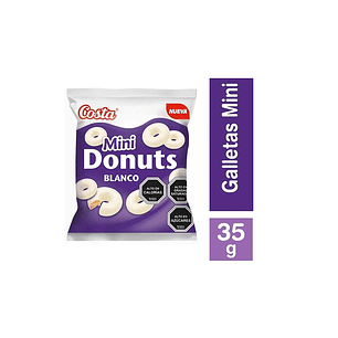GALLETAS COSTA MINI DONUTS CHOCOLATE BLANCO 35 GRS.