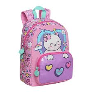 MOCHILA HEAD POP CAT PRINTS ROSADO 8 LTS