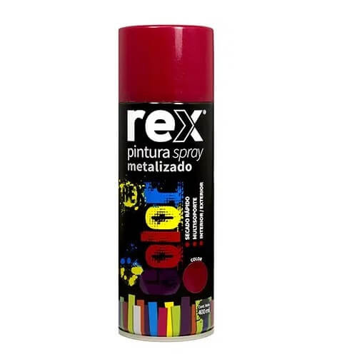 PINTURA SPRAY REX METALICA ROJO 400ML 1