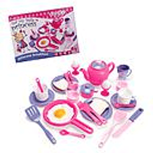 SET DESAYUNO ROSADO DE 32 PIEZAS