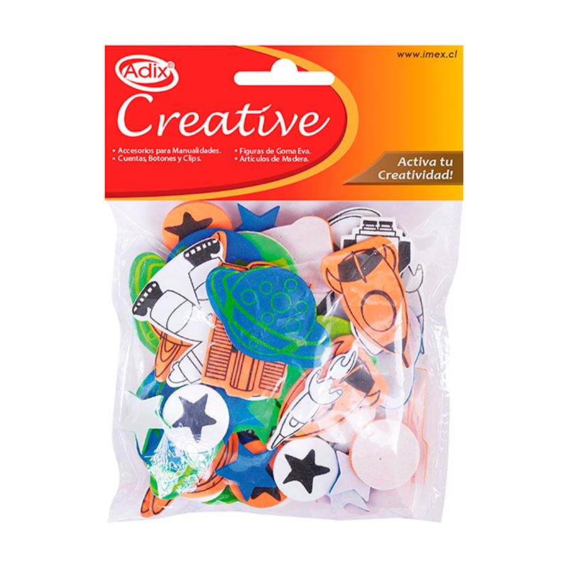 FIGURAS ADIX DE GOMA EVA DEL ESPACIO 64Unid. 1