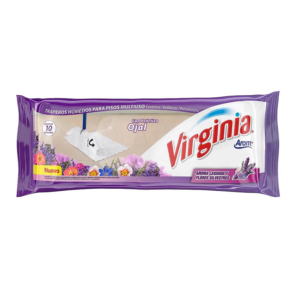 TRAPERO HUMEDO MULTIUSO VIRGINIA LAVANDA Y FLORES 10 UNID. 1
