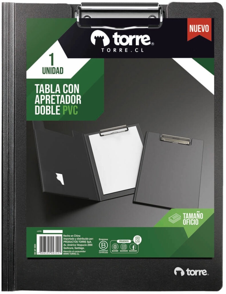 TABLA CON APRETADOR TORRE DOBLE OFICIO PVC 1