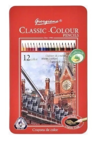 LAPICES DE COLORES CLASSIC GIORGIONE 12 COLORES CAJA METALICA 1
