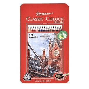 LAPICES DE COLORES CLASSIC GIORGIONE 12 COLORES CAJA METALICA